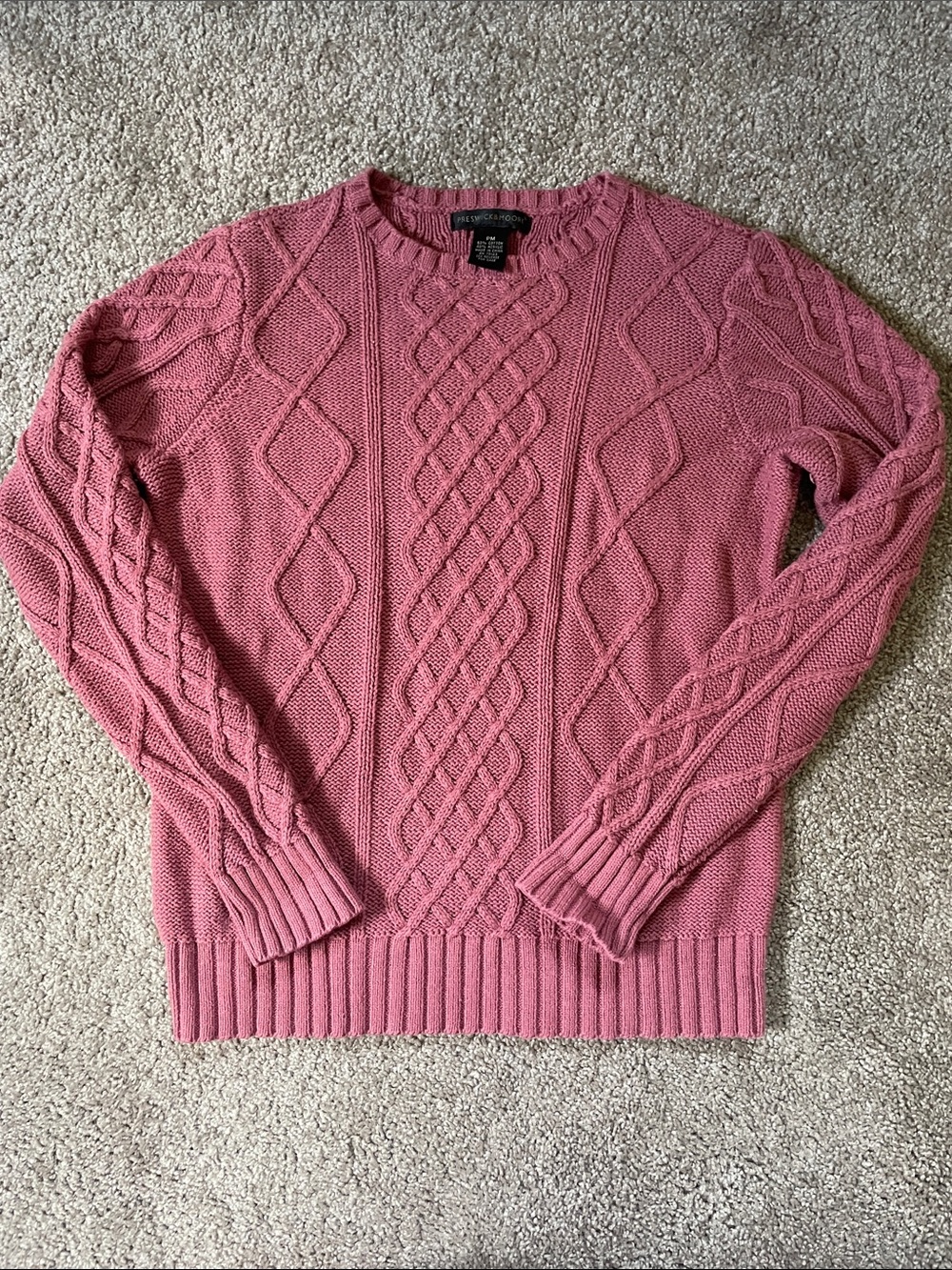 Cable Knit Sweater - Dusty Rose Pink